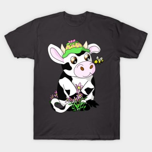 kawaii cow with a bee T-Shirt